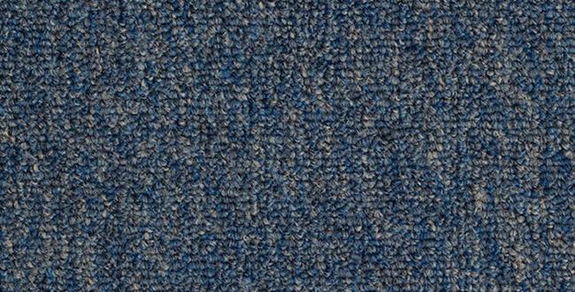 showing a sample of carpet, it being of a blue color, level loop pile, polypropelene yarn carpet on sale at Concord Floors.