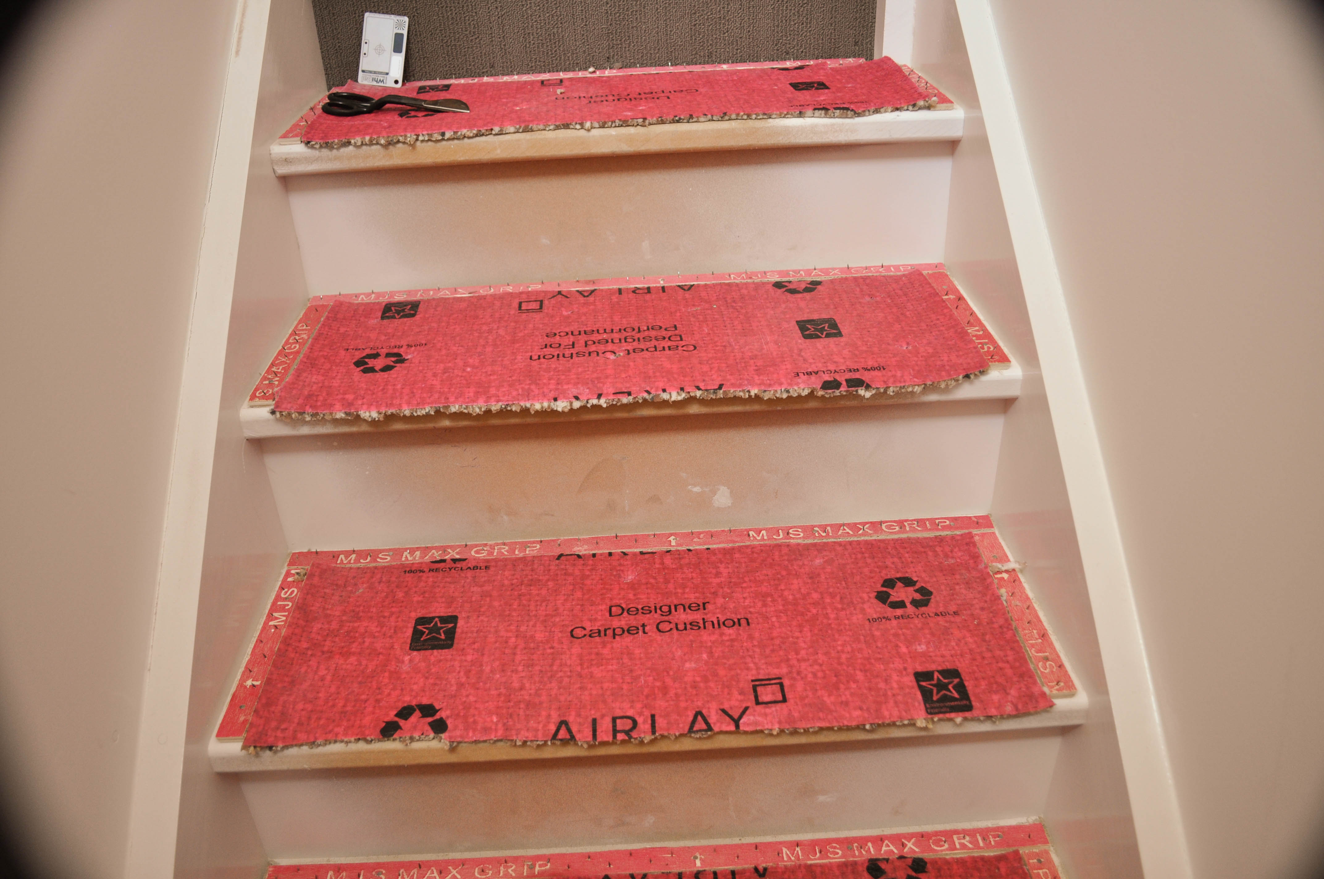 The gripper and underlay and affixed to steps. Steps being laid by Concord Floors in a house in 
  Point Cook, Werribee, Vic 3030.