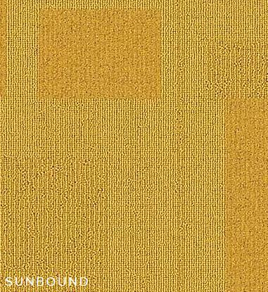 patterned, orange  carpet tile sample of the PENTLAND range on sale at Concord Floors.