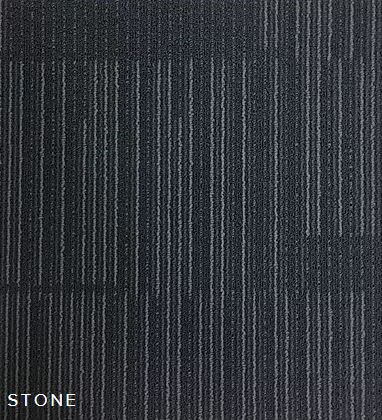 patterned, grey, striped carpet tile sample of the range called SIESTA on sale at Concord Floors.