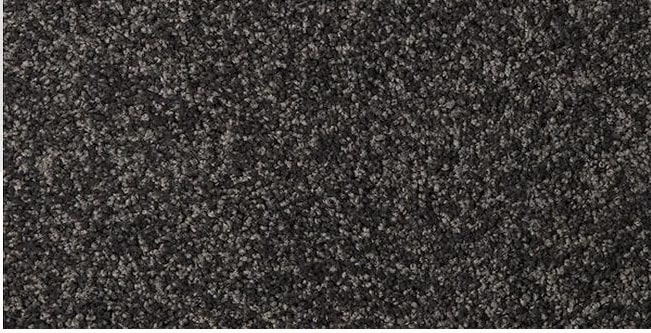 warm charcoal colored, nylon fibre, twist, level height pile, carpet called Broadwater on sale at Concord Floors.