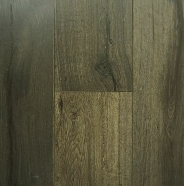 a photo of sample board of laminate flooring, 12mm thick laminate flooring  board, of a brand and color (GE-B-WENGE)
 available to the public to buy from Concord Floors